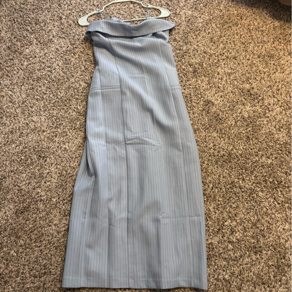 Abercrombie & Fitch Light Gray Pinstripe Dress
